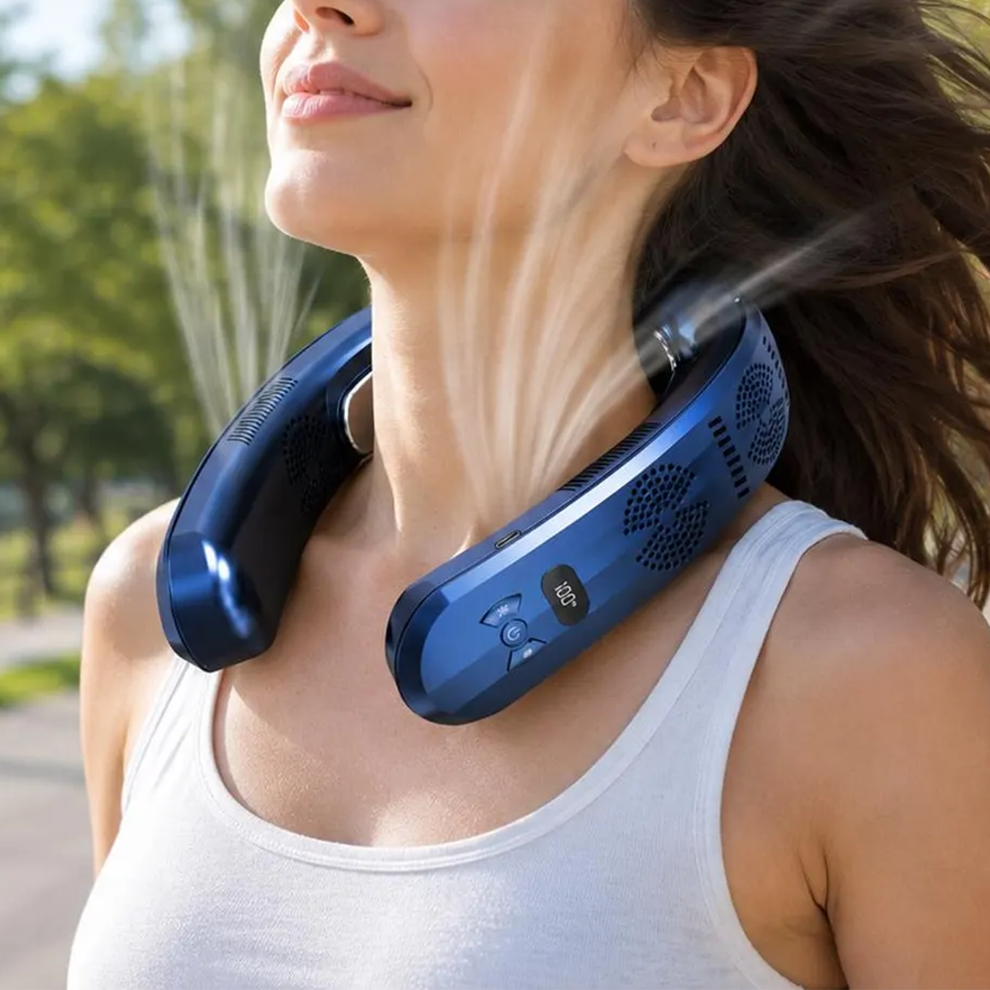 Hands-Free Neck Climate Regulator, Wearable Cool & Warm Device With Digital Power Display And Usb Charging
