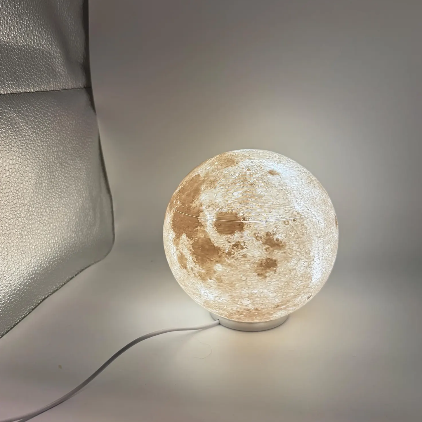 Textured Sphere Lunar Night Light, Usb Powered Desk Ambient Lamp With Adjustable Lighting Modes For Cosmic Interior Ornament