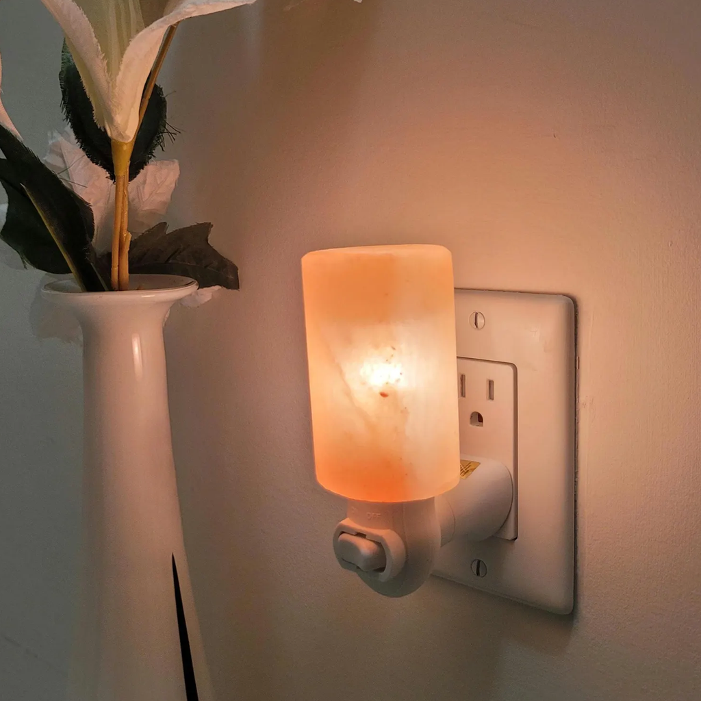 Cylindrical Crystal Plug-In Night Lamp, Rotatable Wall Socket Ambient Light With Integrated On Off Switch For Cozy Indoor Atmosphere