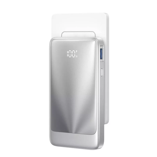 All-In-One Fast Charging Power Bank, Foldable AC Plug Portable Charger With Attached Usb-C Cord & Digital Power Display