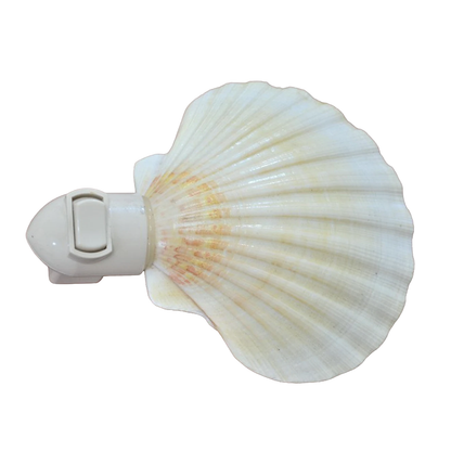 Fan-Shaped Seashell Plug-In Night Light, Coastal Style Wall Socket Ambient Lamp For Interior Decor And Gentle Night Illumination
