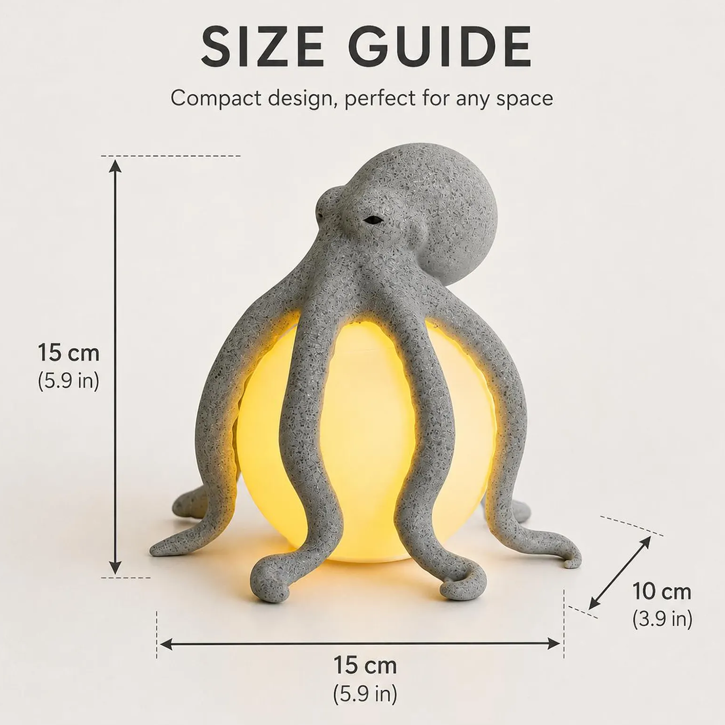Octopus Sculpture Table Lamp, Ocean Themed Ambient Lighting, Soft Glow Bedside Nightlight For Indoor Styling