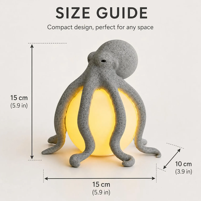 Octopus Sculpture Table Lamp, Ocean Themed Ambient Lighting, Soft Glow Bedside Nightlight For Indoor Styling