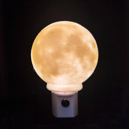 Lunar Surface Plug-In Night Lamp, Planet Themed LED Wall Socket Light With Embedded Control Button