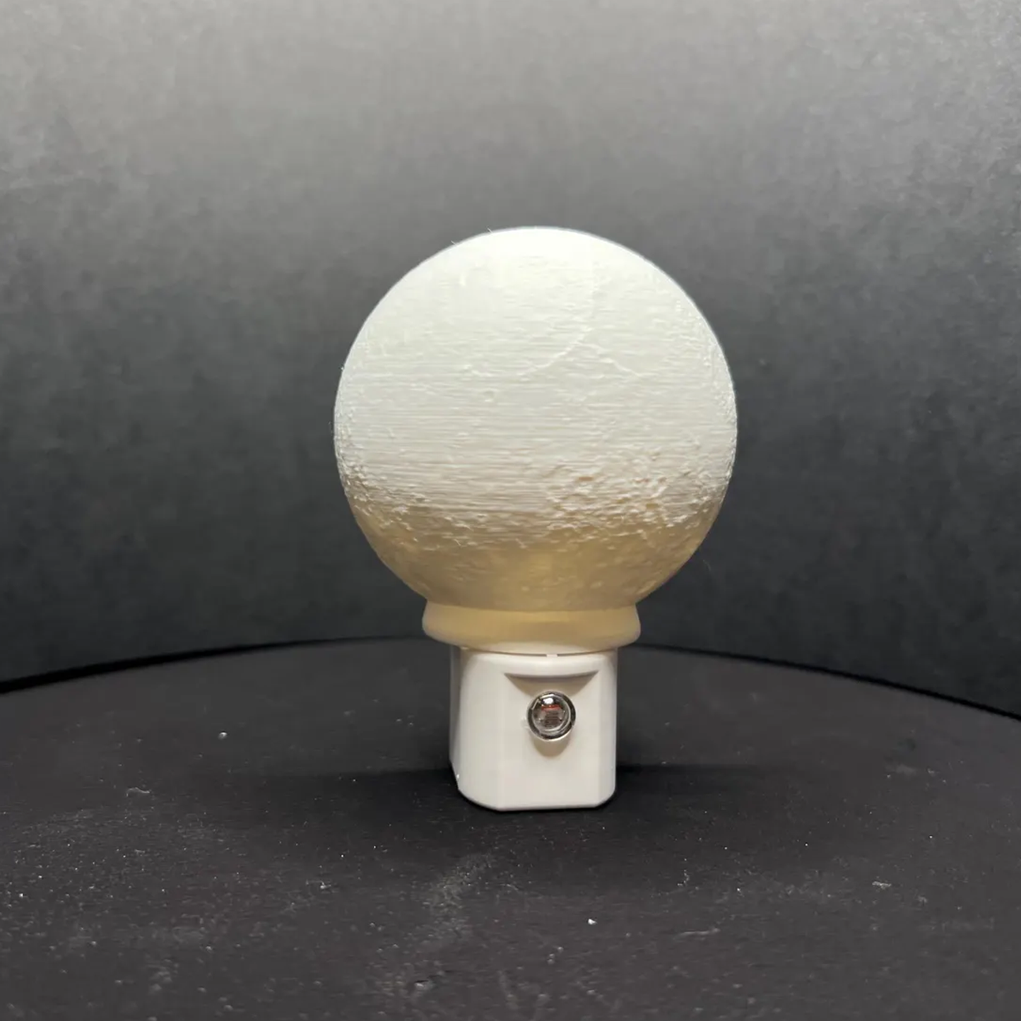 Lunar Surface Plug-In Night Lamp, Planet Themed LED Wall Socket Light With Embedded Control Button
