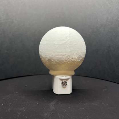 Lunar Surface Plug-In Night Lamp, Planet Themed LED Wall Socket Light With Embedded Control Button