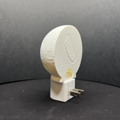 Lunar Surface Plug-In Night Lamp, Planet Themed LED Wall Socket Light With Embedded Control Button