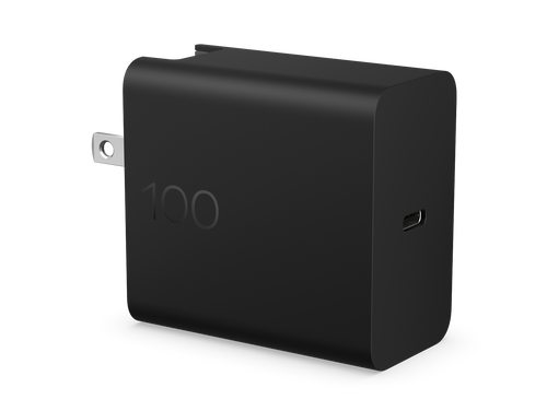 USB Charger 100W GaN Foldable Prong Single Port USB-C Wall Charger with 2m USB-C Cable