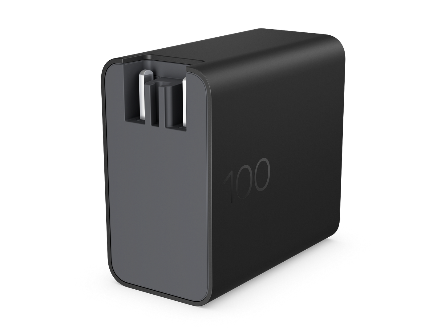 USB Charger 100W GaN Foldable Prong Single Port USB-C Wall Charger with 2m USB-C Cable
