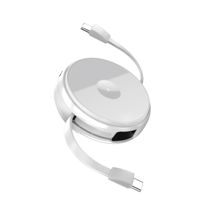 USB Charger 2-in-1 Retractable USB-C Cable Wireless Multi-Device USB Charger
